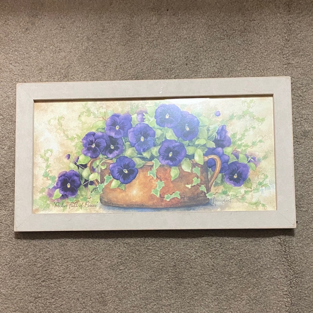Floral Wall Art with Purple Flowers